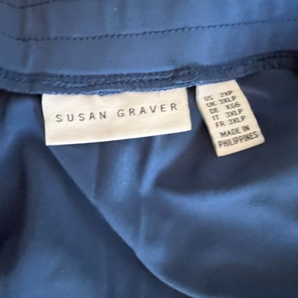 Susan Graver blue Capri Dress Pants with Ties at Bottom NWOT SZ 2XP - Picture 4 of 6